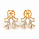 Серьги из латуни с микропейвом и прозрачным фианитом KK-S356-256-NF-1
