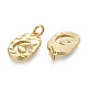 Кулоны из чеканной латуни с прозрачным кубическим цирконием KK-F821-20G-2
