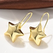 Серьги с подвесками из латуни со звездами EJEW-B132-05G