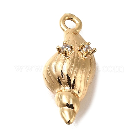 Латунные микропаве прозрачные подвески с фианитом KK-M301-07G-1
