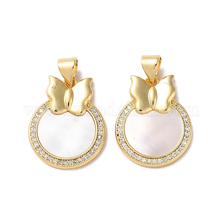 Латунные микропаве прозрачные подвески с фианитом KK-B083-16G-02-1