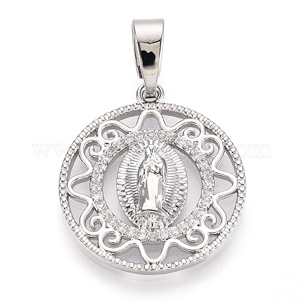 Латунные микропаве прозрачные подвески с фианитом KK-N268-53P-1