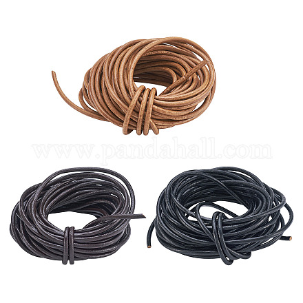 Pandahall 15 ярд 3 цвета шнур из воловьей кожи WL-TA0001-02-1