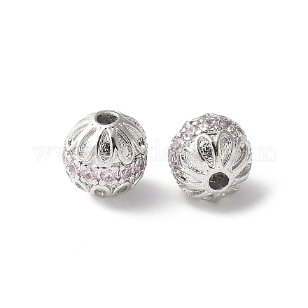 Латунные микро проложить кубического циркония бусы KK-U067-06P-01-1