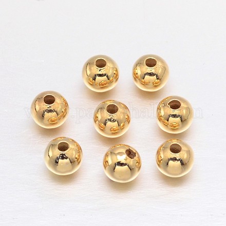 Настоящие 18k позолоченные латунные круглые бусины X-KK-L147-197-4mm-NR-1