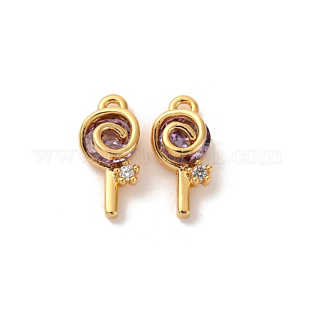 Латунные микро проложить кубического циркония подвески KK-K382-25G-01-1