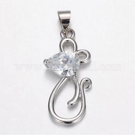 Латунные микро проложить кубического циркония подвески ZIRC-P015-14P-1