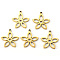 PVD Vacuum Plating 304 Stainless Steel Pendants, Laser Cut, Flower, Real 18K Gold Plated, 16x15x1mm, Hole: 1.2mm