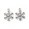 Tibetan Style Alloy Pendants, Cadmium Free & Nickel Free & Lead Free, Snowflake, for Christmas, Antique Silver, 21x16x2mm, Hole: 2mm