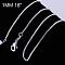 Brass Box Chain Fine Necklaces, with Lobster Claw Clasps, Silver Color Plated, 18 inch, 1mm