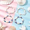 4Pcs Synthetic Turquoise & Natural Apatite & Amethyst & Aquamarine & Rose Quartz Beads Stretch Bracelets for Women, Turtle & Starfish, Inner Diameter: 1-7/8~2 inch(4.8~5cm)