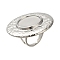 Anti-Tarnish 304 Stainless Steel Ring Components, Pad Ring Settings, Flat Round, Stainless Steel Color, Tray: 16mm, Flat Round: 35mm, US Size 6(16.5mm)