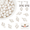 40Pcs Natural Cultured Freshwater Pearl Oval Charms, with Platinum Tone Brass Loops, White, 10~12x6.5~8x4~5.5mm, Hole: 2.3~2.6mm