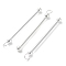 Brass Pendants, Bar, Silver, 51mm, Hole: 3mm