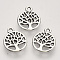 Tibetan Style Alloy Pendants,  Cadmium Free & Lead Free, Flat Round with Tree of Life, Antique Silver, 13.5x10x1.5mm, Hole: 1.2mm, about 925pcs/500g