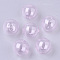 Handmade Blown Glass Beads, Round, Pink, 16x16mm, Hole: 1~1.6mm