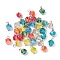 7Pcs Electroplate Transparent Glass Charms, Twisted, with Brass Loop, Faceted, Platinum, 11.5x7.5x8mm, Hole: 2.5mm