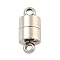 Tarnish Resistant 304 Stainless Steel Magnetic Clasps, with Loops, Column, Stainless Steel Color, 10mm, Hole: 1.2mm