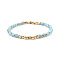 Gold-tone Miyuki Elastic Crystal Beaded Bracelet with Acrylic Tube Beads