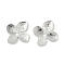 Brass Bead Caps, 4-Petal Flower, Platinum, 14x14x1.5mm, Hole: 1.6mm