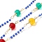 Brass Hexagonal Column Glass Seaded Beaded & Resin Round Beaded Link Chains, Soldered, with Spool, Long-Lasting Plated, Golden, Colorful, 3.5~20.5x2~7x0.5~7mm, about 16.40 Feet(5m)/Roll