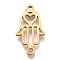 304 Stainless Steel Hollow Links Connectors, for Religion, Laser Cut, Hamsa Hand, Golden, 11x20x1mm, Hole: 1.5mm