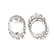 Brass Cabochon Settings, Open Back Bezel, Hollow Oval with Heart, Platinum, Tray: 14x19mm, 20x14.5x7mm