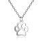 Tarnish Resistant 201 Stainless Steel Pendants Necklaces, Dog's Paw, Stainless Steel Color, 16.3 inch(40cm)x1mm
