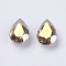 Imitation Austrian Crystal Glass Rhinestone, Grade A, Pointed Back & Back Plated, teardrop, Sunshine, 18x13x6.5mm