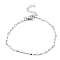 Non-Tarnish 304 Stainless Steel Twist Bar Link Chain Bracelets, Stainless Steel Color, 7 inch(17.8cm)