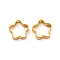 Brass Frames, Real 18K Gold Plated , Star, 10x10x3mm, Hole: 1.2mm, 8x9mm inner diameter