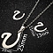 201 Stainless Steel Pendant Necklaces & Stud Earrings Sets, Letter U, 400mm