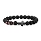 Cross Natural Obsidian & Dyed Tiger Eye Stretch Bracelet, Peru