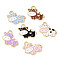 Alloy Enamel Pendants, Cow Charm, Golden, 16x20x2mm, Hole: 2.5mm