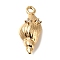 Brass Micro Pave Clear Cubic Zirconia Pendants, Cadmium Free & Nickel Free & Lead Free, Conch Charms, Real 18K Gold Plated, 17x7x6.5mm, Hole: 1.4mm
