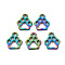 Alloy Charms, Cadmium Free & Nickel Free & Lead Free, Paw Print, Rainbow Color, 13x11x1.5mm, Hole: 1.8mm
