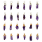 32Pcs 2 Colors Natural Amethyst Pendants, with Eco-Friendly Copper Wire, Nuggets Charms, Mixed Color, 26~31.5x7~9.5x5~8mm, Hole: 3~3.5mm, 16pcs/color