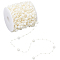 SUNNYCLUE 30M Valentine Bead Garland Wedding Pearl Strands White Plastic Roll Round Artificial Pearl String Bead Chains Tree Strand Decoration Light Goldenrod Yellow Bead Chain for Home Outdoor Decor
