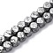 Electroplated Natural Lava Rock Beads Strands, Faceted, Cube, Platinum Plated, 6~6.5x6~6.5x6~6.5mm, Hole: 1.2mm, about 62pcs/strand, 16.14''(41cm)