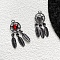 Alloy Pendants, with Heart Charms, Valentine's Day Themes, Gunmetal, 34x13.5mm