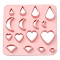 ABS Plastic Cookie Cutters, Teardrop/Moon/Heart/Fan, Pink, 100x100mm