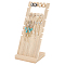 AHANDMAKER Wood Earring Stud Display Pegboard, 2 Row 16 Holes Jewelry Display Stand, Earring Display Rack, Earring Hanger Board, Earring Holder Organizer with Base for Dangle Earring Necklace Display