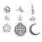 Tibetan Style Alloy Pendants, Mixed Shapes, Antique Silver, 13~49x10~25x1~3mm