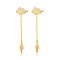 925 Sterling Silver Micro Pave Cubic Zirconia Dangle Stud Earrings for Women, Cloud with Lightning, Golden, 37x9mm
