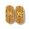 Rack Plating Oval Brass Micro Pave Cubic Zirconia Beads, Long-Lasting Plated, Lead Free & Cadmium Free, Matte Gold Color, 29.5x13x4.5mm