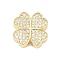 Brass Micro Pave Cubic Zirconia Beads, Clover, Lead Free & Cadmium Free, Long-Lasting Plated, Real 18K Gold Plated, 18x18x5mm, Hole: 1.8mm