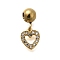 304 Stainless Steel Rhinestone Charms, Ion Plating(IP), Heart Charms, Clear, 7x6.5x1.5mm, Hole: 0.8mm