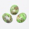 Regalite/Imperial Jasper/Sea Sediment Jasper Cabochons, with Gold Line, Flat Oval, 30x22x6mm