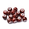 Handmade Porcelain Beads, Round, Sandy Brown, 6~7x5~6mm, Hole: 2mm