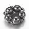 Round Brass Magnetic Clasps with Loops, Gunmetal, 11.5x6mm, Hole: 1.2mm